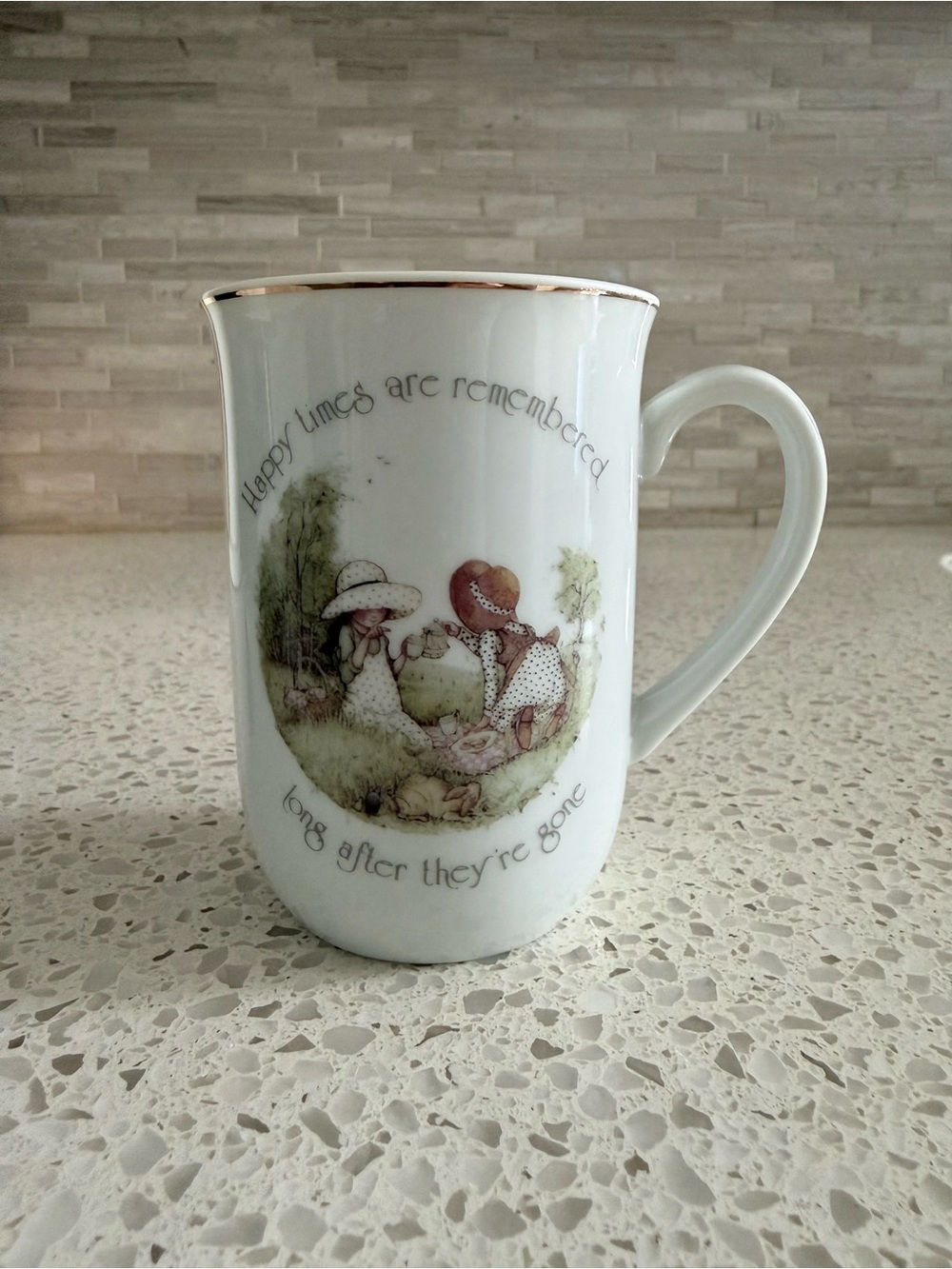 Vintage 1970s Holly Hobbie “Happy Times” Porcelain Ceramic Mug Made in Japan